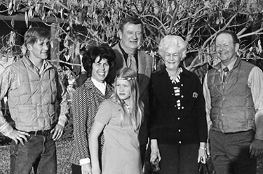 Pete, Nicky, Caroline, Ruth & Fred with John Wayne